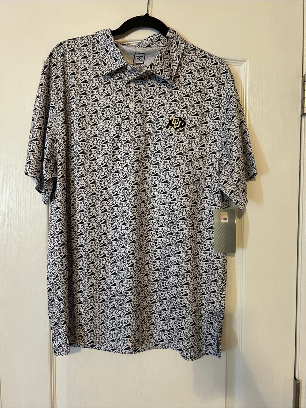 CU Boulder Black & White Performance Polo